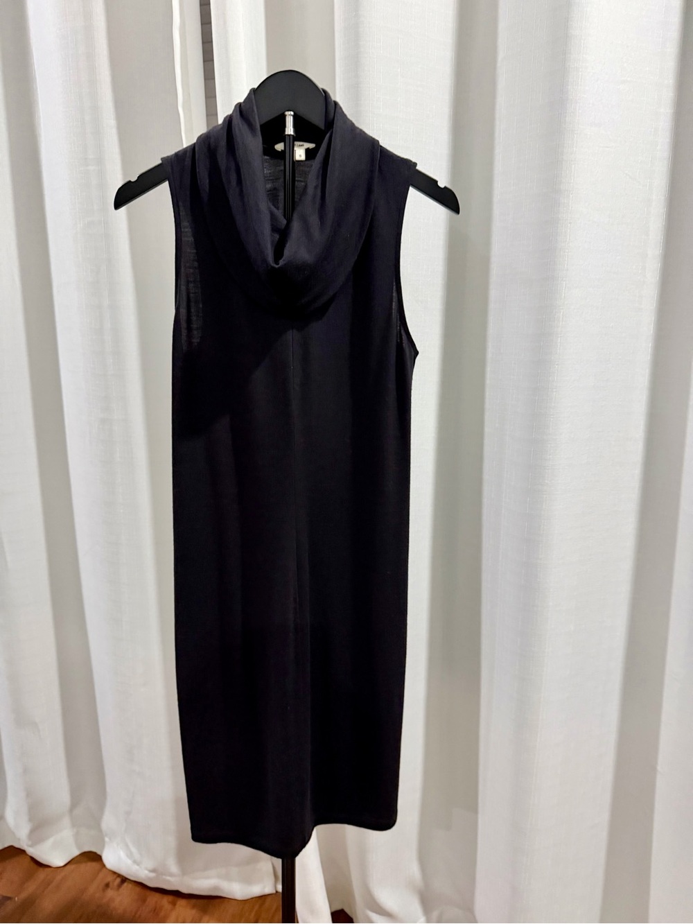 Helmut Lang Black Sleeveless Cowl-Neck Dress Size Small